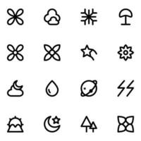 Set of Nature and Eco Bold Line Icons vector