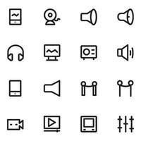 Set of Filmmaking and Media Line Icons vector