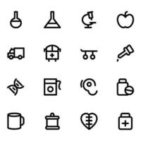 Lab Equipment Line Icons Pack vector