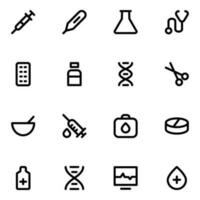 Pack of Medical and Health Bold Line Icons vector