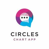 circle chat bubble modern technology logo symbol.abstract creative logo design template vector