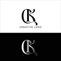 CK initial letter logo design vector