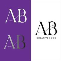 diseño de logotipo de letra inicial ab vector