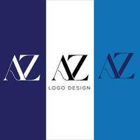 AZ initial letter logo design vector