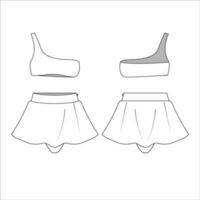 Ladies' swimsuit bra, panty template vector