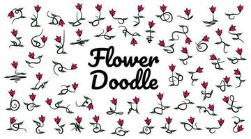 Flower pattern. Doodle flower. flower and leaf pattern. Minimalist set flowers. hand drawn flower. Floral graphic element. Flower hand drawn illustration. vector