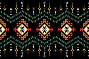 Cross Stitch. Geometric ethnic patterns. Design for Saree, Patola, Sari, Dupatta, Vyshyvanka, rushnyk, dupatta, Clothing, fabric, batik, Knitwear, Embroidery, Ikkat, Pixel pattern. Traditional Design. vector