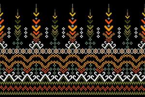 Cross Stitch. Geometric ethnic patterns. Design for Saree, Patola, Sari, Dupatta, Vyshyvanka, rushnyk, dupatta, Clothing, fabric, batik, Knitwear, Embroidery, Ikkat, Pixel pattern. Traditional Design. vector