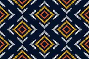 Traditional ikat, aztec abstract vector pattern, seamless pattern in tribal, folk embroidery and mexican style.