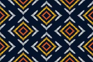 Traditional ikat, aztec abstract vector pattern, seamless pattern in tribal, folk embroidery and mexican style.