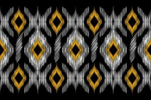 Traditional ikat, aztec abstract vector pattern, seamless pattern in tribal, folk embroidery and mexican style.
