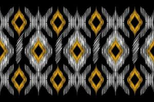 Traditional ikat, aztec abstract vector pattern, seamless pattern in tribal, folk embroidery and mexican style.