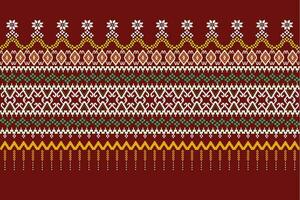 Cross Stitch. Geometric ethnic patterns. Design for Saree, Patola, Sari, Dupatta, Vyshyvanka, rushnyk, dupatta, Clothing, fabric, batik, Knitwear, Embroidery, Ikkat, Pixel pattern. Traditional Design. vector