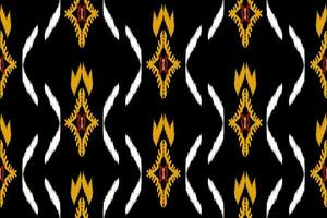 abstract geometric pattern design on black background For background or wallpaper, Ikat geometric folk ornament. Ethnic vector texture. Seamless pattern in Aztec style.