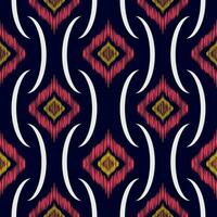 abstract geometric pattern design on black background For background or wallpaper, Ikat geometric folk ornament. Ethnic vector texture. Seamless pattern in Aztec style.