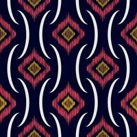 abstract geometric pattern design on black background For background or wallpaper, Ikat geometric folk ornament. Ethnic vector texture. Seamless pattern in Aztec style.