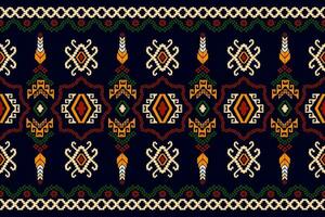 Cross Stitch Pixel Pattern. Ethnic Patterns. Abstract art. Design for carpet, wallpaper, clothing, textile, pillow, curtain, bedsheet, table runners. Vintage Style. Vector illustration.