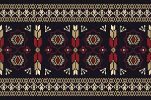 Cross Stitch Pixel Pattern. Ethnic Patterns. Abstract art. Design for carpet, wallpaper, clothing, textile, pillow, curtain, bedsheet, table runners. Vintage Style. Vector illustration.