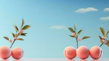 Surreal minimalism background with peaches photo