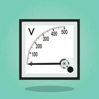 Voltmeter icon on green background. Flat illustration of voltmeter vector icon for web design and etc.