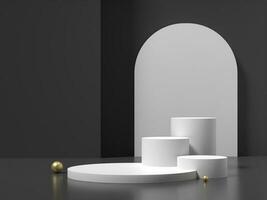 3d render of abstract geometric forms. Minimal scene with podiums. 3d render. photo