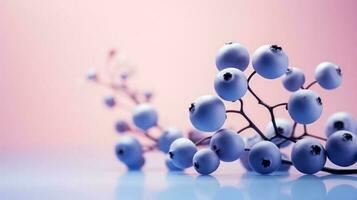 Surreal minimalism background with blueberries photo