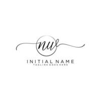 Initial NW feminine logo collections template. handwriting logo of initial signature, wedding, fashion, jewerly, boutique, floral and botanical with creative template for any company or business. vector