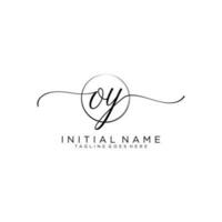 Initial OY feminine logo collections template. handwriting logo of initial signature, wedding, fashion, jewerly, boutique, floral and botanical with creative template for any company or business. vector