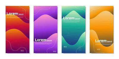 Modern background template set, Modern minimalist design colorful gradient vector