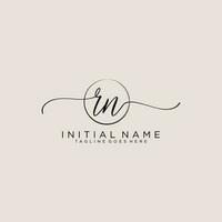 Initial RN feminine logo collections template. handwriting logo of initial signature, wedding, fashion, jewerly, boutique, floral and botanical with creative template for any company or business. vector