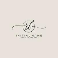 Initial RL feminine logo collections template. handwriting logo of initial signature, wedding, fashion, jewerly, boutique, floral and botanical with creative template for any company or business. vector