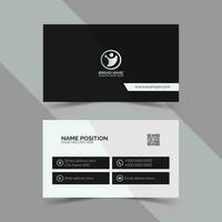 Dark and white business card with mockup . vector