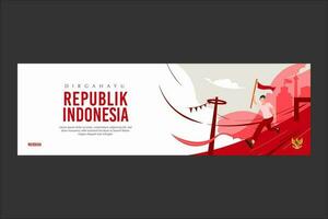 Indonesia independence day illustration banner vector