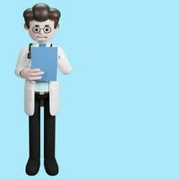 3D rendering of a cartoon doctor character. illustration of Male Doctor.presentation clip art. photo