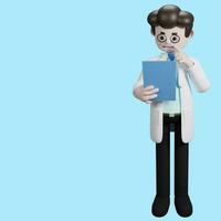 3D rendering of a cartoon doctor character. illustration of Male Doctor.presentation clip art. photo