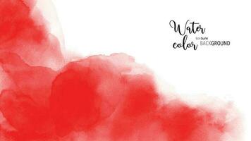 Abstract hand painted red watercolor vector