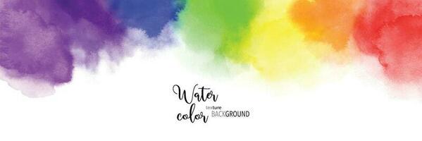 Abstract rainbow watercolor for background vector