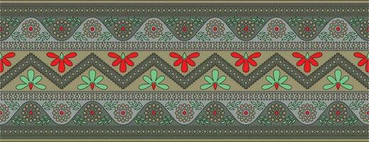 Vector colored seamless Indian ornament. Ethnic national border, India frame