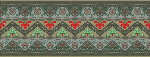 Vector colored seamless Indian ornament. Ethnic national border, India frame