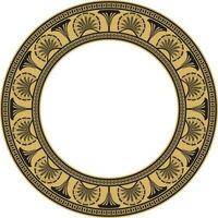 Vector ancient gold and black Egyptian round ornament. Endless national ethnic border, frame, ring
