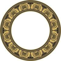 Vector ancient gold and black Egyptian round ornament. Endless national ethnic border, frame, ring