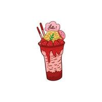 helado en un vaso vector