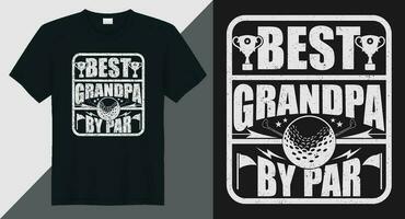 mejor abuelo por par golf camiseta diseño vector