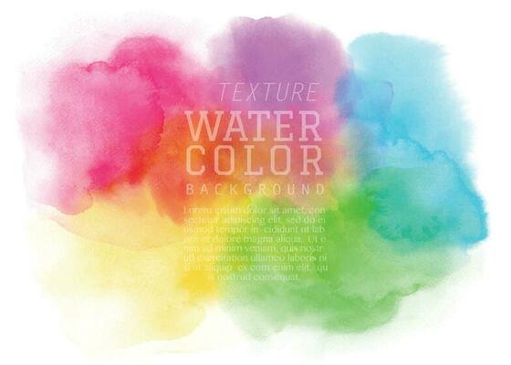 Abstract colorful watercolor brush for background