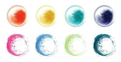 Set of hand drawn splash bright watercolor vector