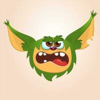 Cartoon angry monster.Vector illustration of gremlin vector