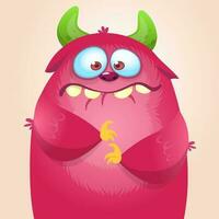 Funny cartoon monster. Vector illustration