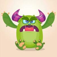 Funny cartoon monster. Vector illustration