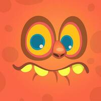 Cartoon laughing funny zombie face. Vector zombie monster square avatar