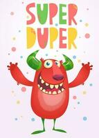 Funny cartoon monster. Vector illustration